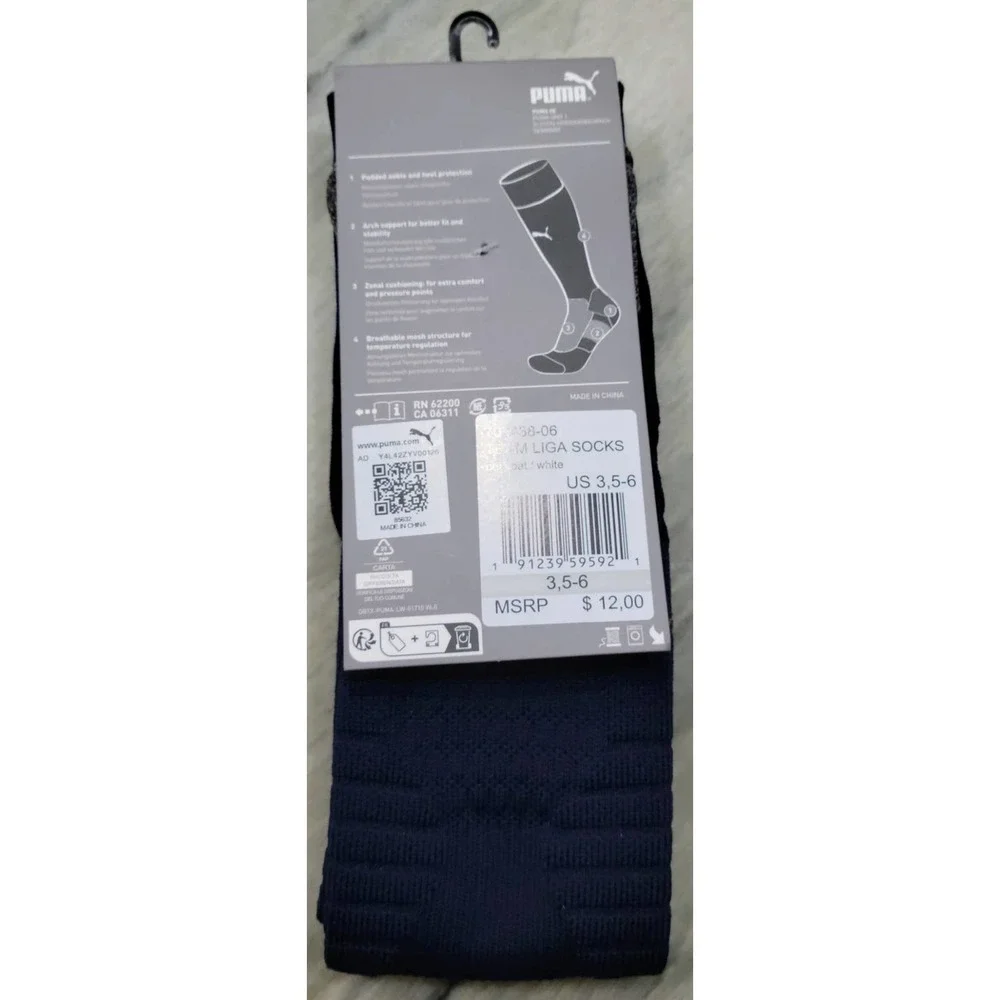 Puma Liga Knee High Socks Blue Size 3.5 6